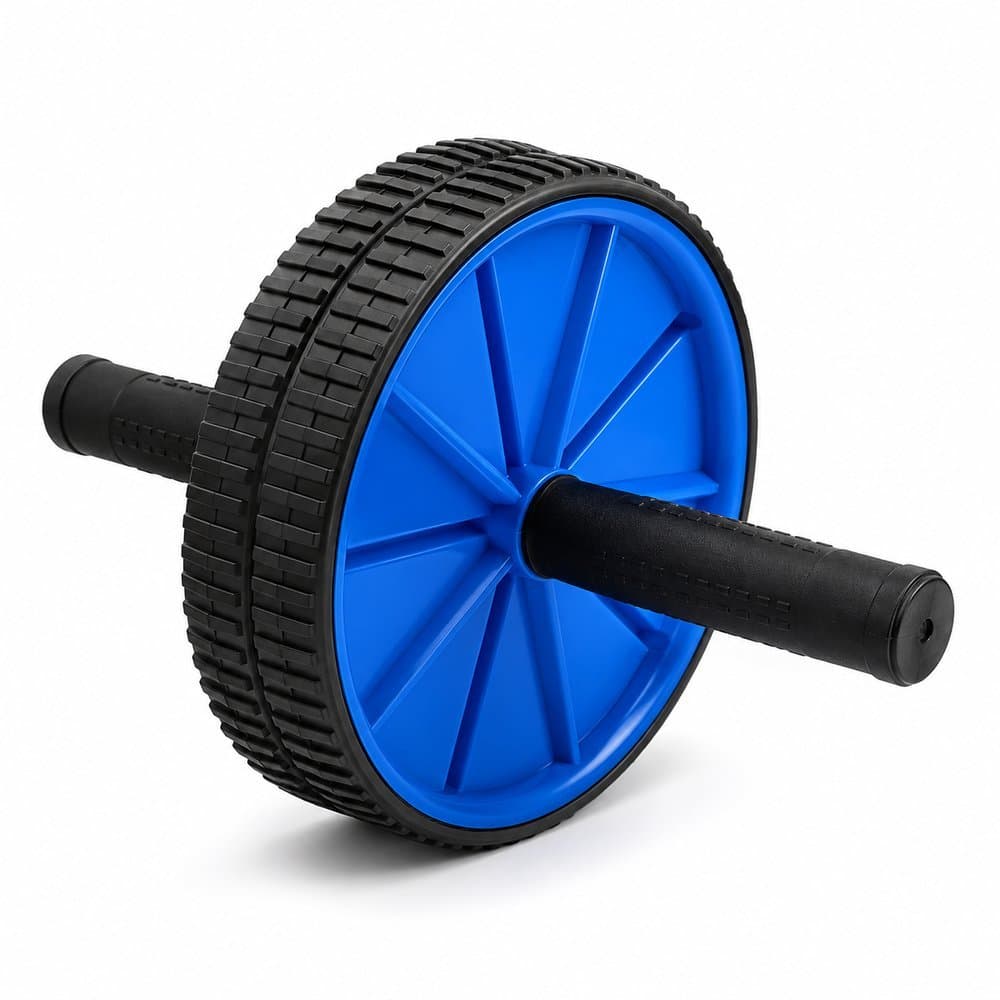 Roda Abdominal Dupla para Exercícios com Pegadores Antiderrapantes - Sortida