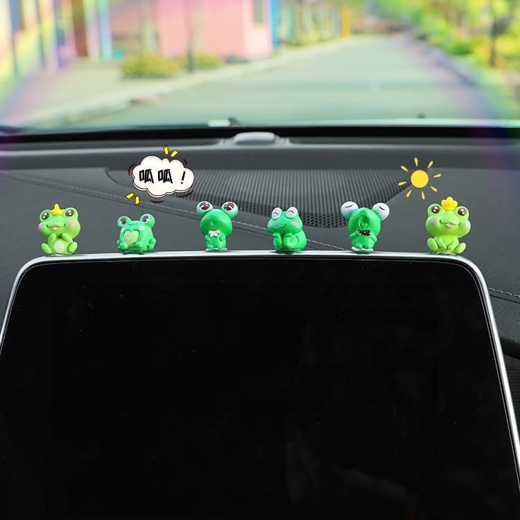 ❤❤ 2023 novo estilo pequeno sapo ornamentos de carro bonito dos desenhos animados boneca Interior Console central decora