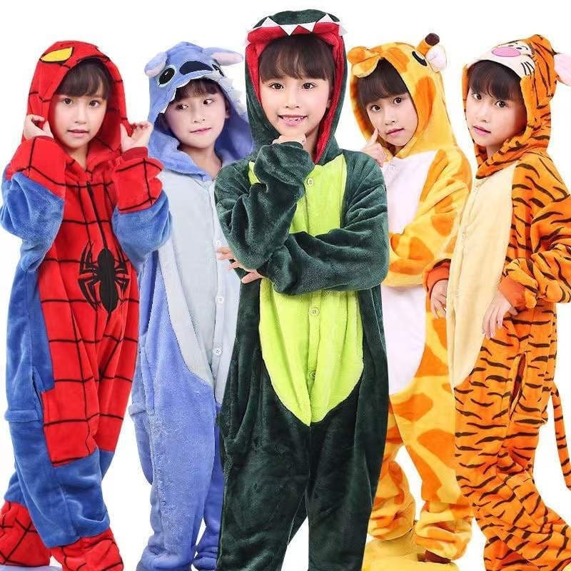 Pijamas de inverno de flanela quentes e confortáveis para adultos e crianças, fantasias de anime 87544 WC4R