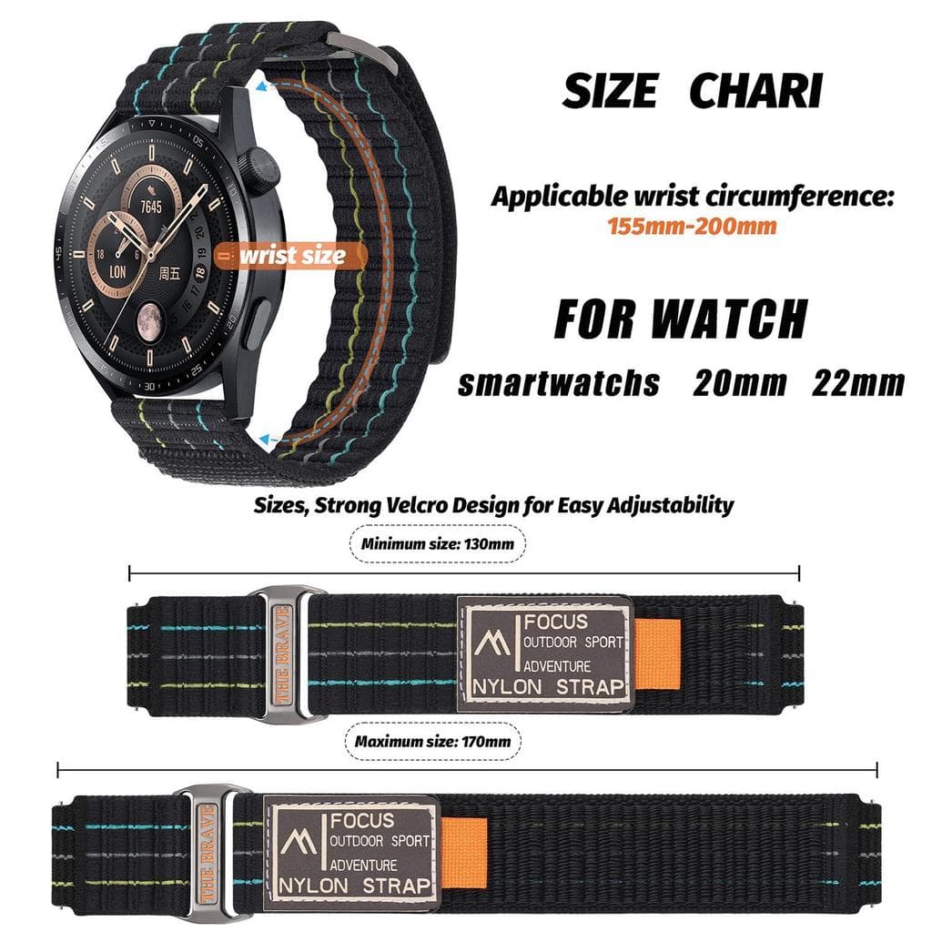 Pulseira De Relógio Esportivo Com Fivela Dupla De Nylon 20 Mm 22 Substituição Respirável Compatível Samsung Galaxy Watch