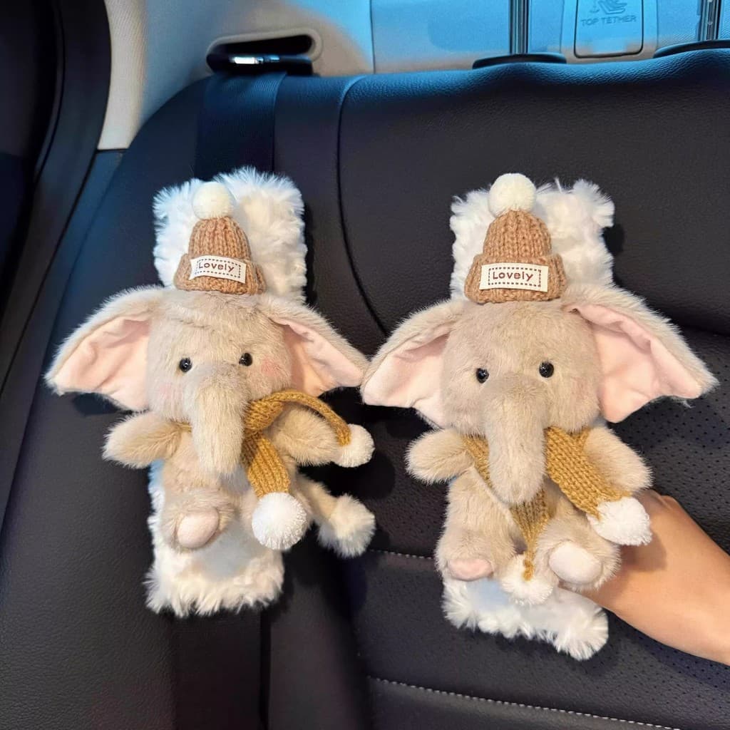 SweetPlanet bebê elefante cinto de segurança capa de ombro carro bonito High-End decoração menina casal carro decoração