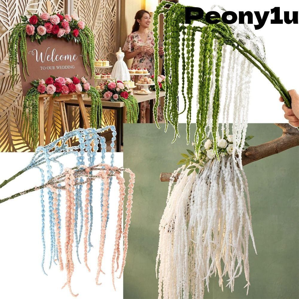 Flor De Pontas Longas Artificiais Peônia , Espuma Multicolorida Simulada Amaranthus Caudato , Decoração De Cenário