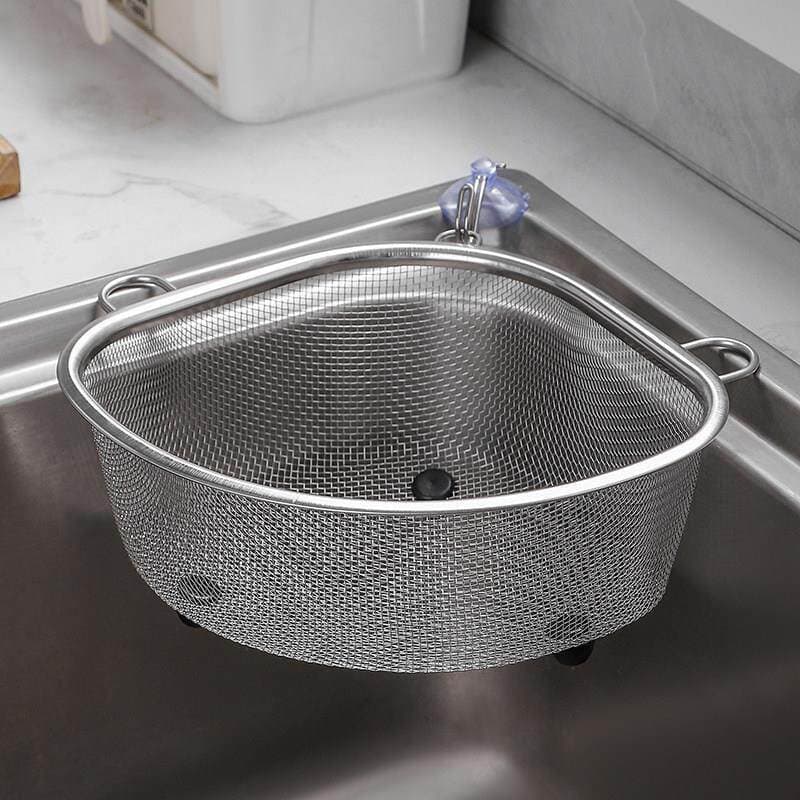 Pia de aço inoxidável cesta de drenagem de lixo triângulo filtro malha cozinha lavatório Rack pia sobras cesta de drenag