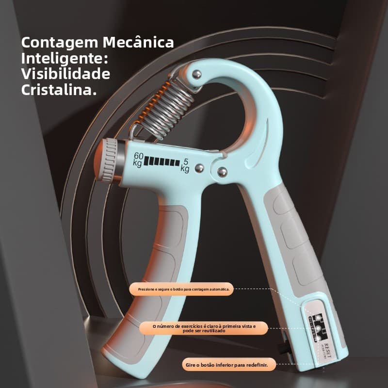 Fortalecedor de Mão com Contador, Treinador de Braço, Fortalecedor de Dedos Ajustável