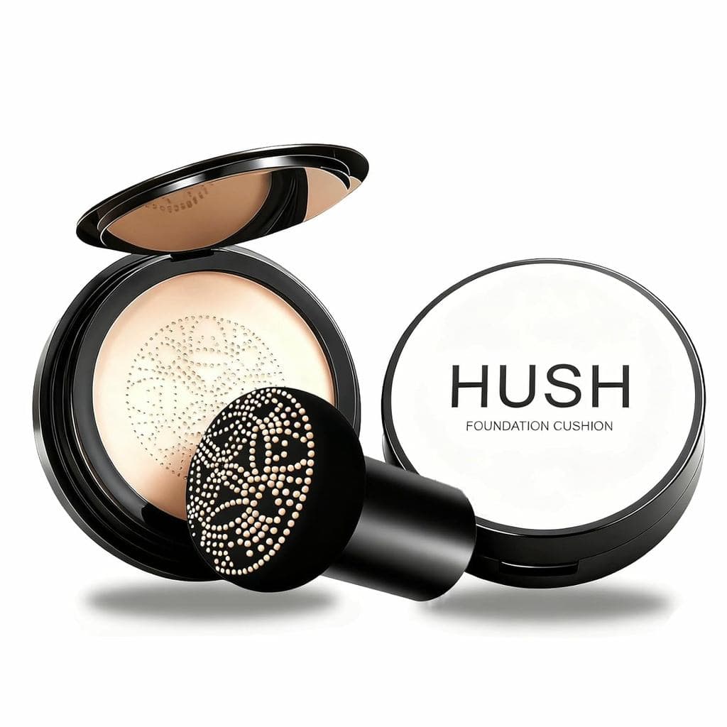 Base Hush Mekeup para Mulheres Mais Velhas, Tom Quente, Creme CC com Almofada de Ar em Forma de Cogumelo, Base BB Hidrat