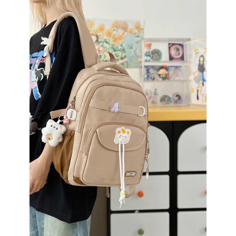Estudantes do sexo feminino simples All-Match verão leve viagem compras mochila de viagem escola primária primeira segun