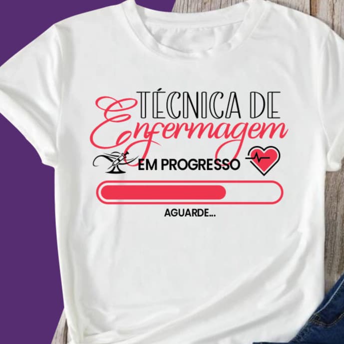 Camiseta Profissões Estudante Técnica de Enfermagem Shop Aproveite
