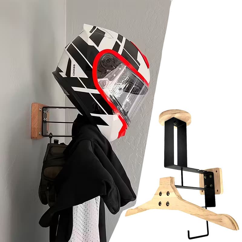 Rack de capacete rack de armazenamento de capacete montado na parede organizador de roupas de motocicleta rack de capace