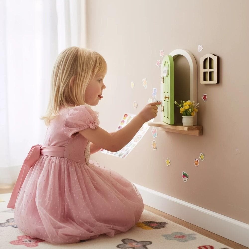 Decorações Para Casa De Bonecas , Mini Porta Criativa De Elfo De Fada , Buraco Engraçado Que Brilha No Escuro D
