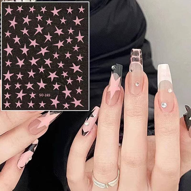 KC 3D Y2K Estrela Arte Do Prego Stier Auto-Adesivo Pentagrama Estrelas Design De Unhas Para Mulheres Meninas Manicure De
