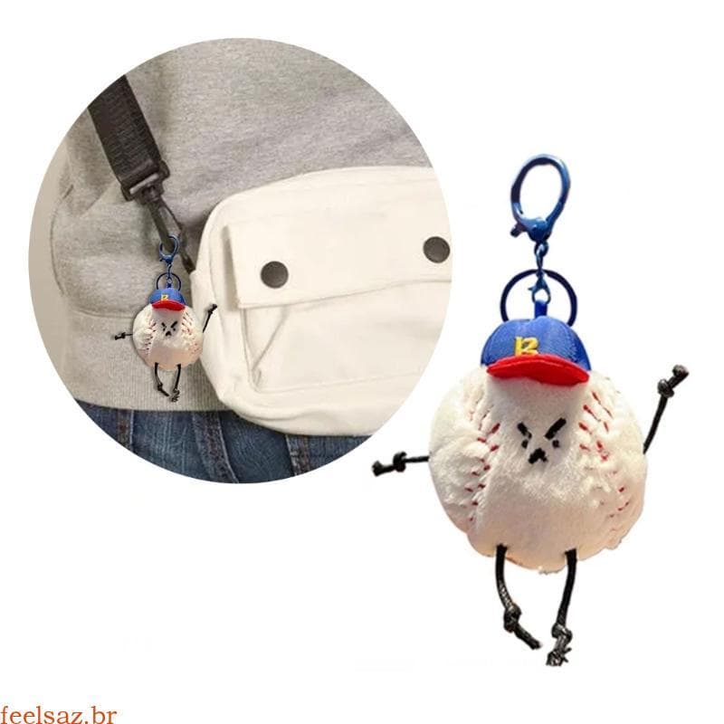 feelsaz Chave Charme Pingente Série Esportiva Saco Brinquedo Chaveiro Textura Pelúcia Para A Mo