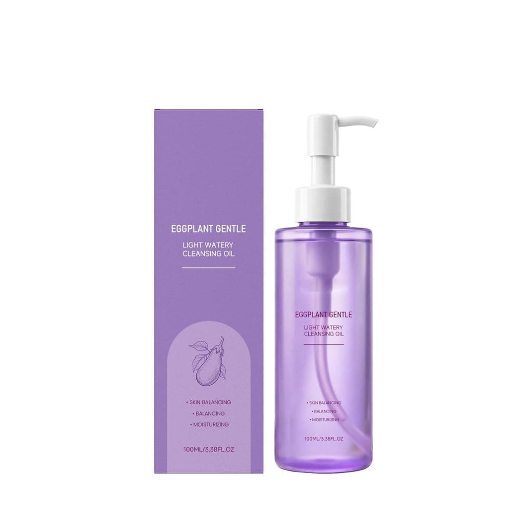 Óleo de Limpeza Suave de Berinjela, 3,38 fl oz, Óleo Leve e Aquoso para Remover Maquiagem com Óleo de Jojoba e Girassol,