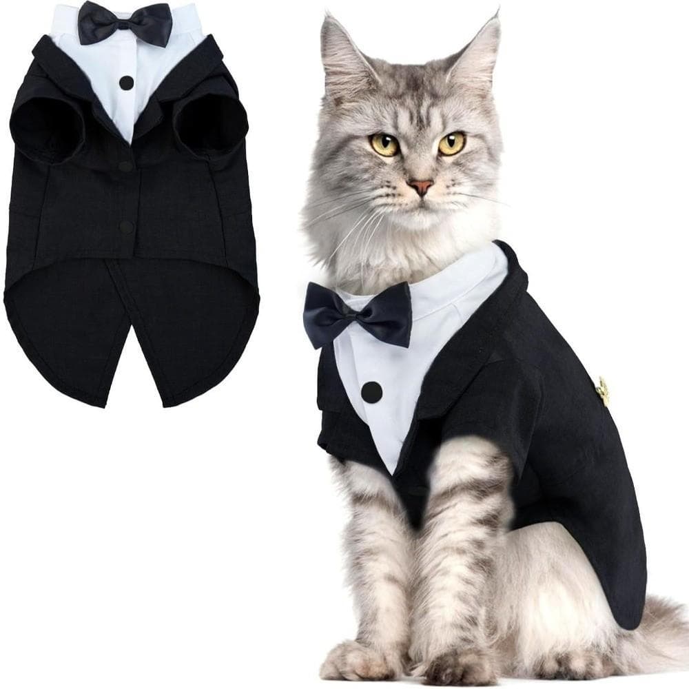 Colete De Gato De Aniversário De Casamento , Camisa Pequena , Roupas Para Animais De Estimação De Cauda