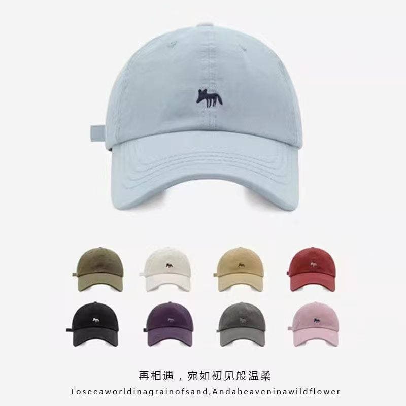 Versão coreana novo estilo pequena raposa bordado boné de beisebol Casual All-Match moda rosto-olhando pequeno guarda-so