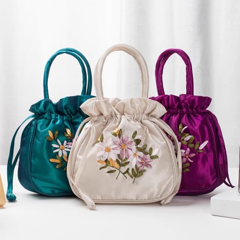 Bolsa bordada à mão pequena bolsa mãe bolsa de embreagem estilo étnico antigo meia-idade idosos mudança de compras saco