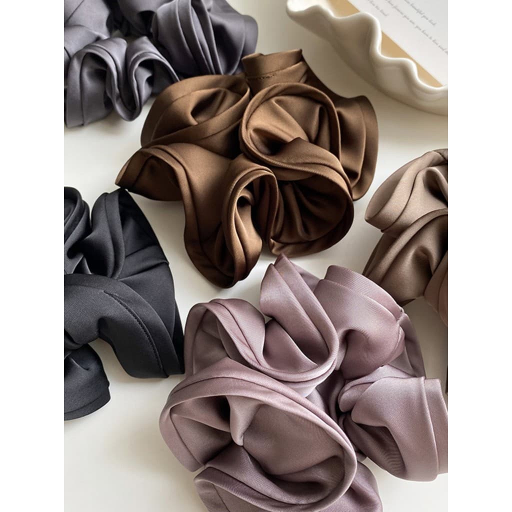 Francês Retro cetim babados scrunchy anel de cabelo onda scrunchy anel High-End sentimento Agaric Bud anel de cabelo cab