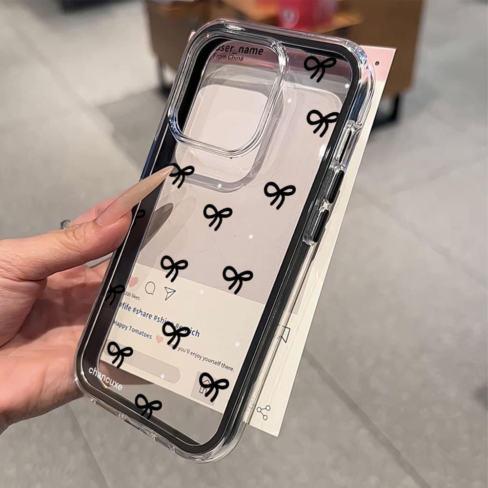 Capa Transparente Para IPhone 17 Pro Max 16 15 14 13 12 11 17Air Xs 2 Em 1 Borboleta Colorida