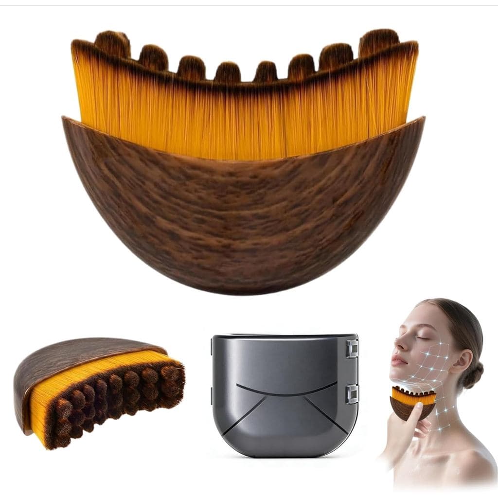 Escova Facial para Contorno Linfático, Massageador Manual para Escultura Facial e Drenagem Linfática, Escova Ergonômica