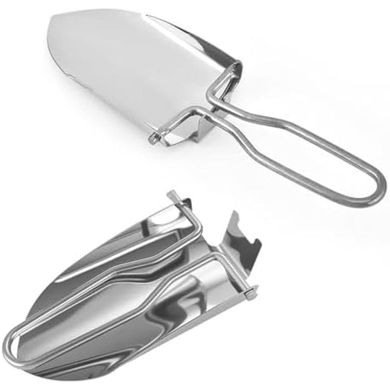 2 Pacotes De Pá De Acampamento De Aço Inoxidável Pequena Mochila Mini Pás De Sobrevivência Dobráveis Espátula Colher De