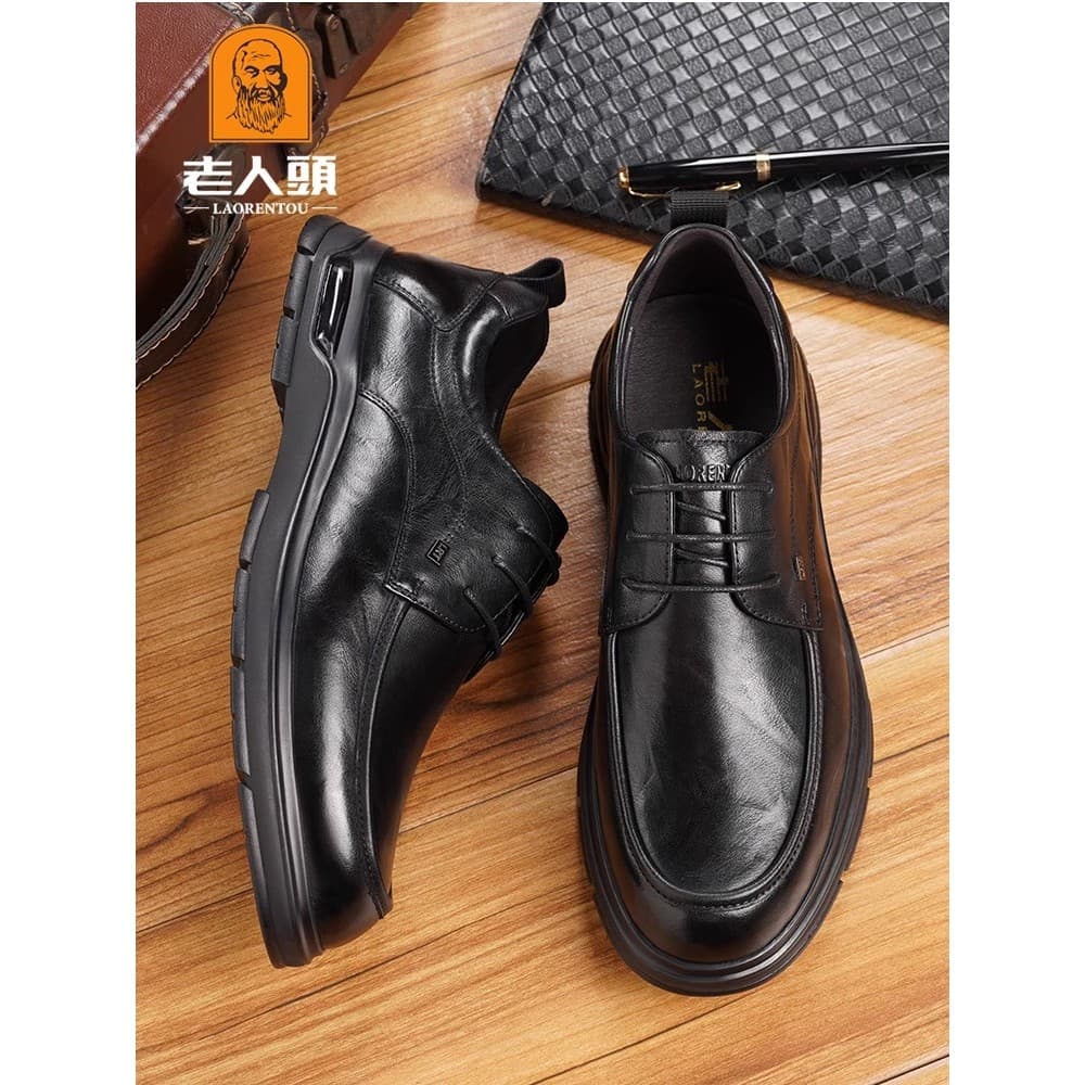 Cabeça de idosos marca sapatos de couro masculino verão novo estilo couro genuíno negócios sapatos casuais de sola gross