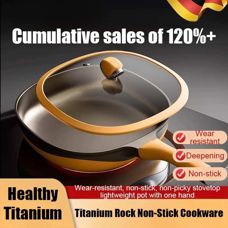 [Revestimento de Titânio] Non-Stick Wok Frying Pan/Panela de Cozinha/Antiaderente/Durável/Fácil de Limpar