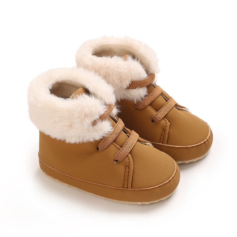0-1 anos de idade bebê mais veludo quente botas de neve de sola grossa inverno feminino aumentando antiderrapante alto