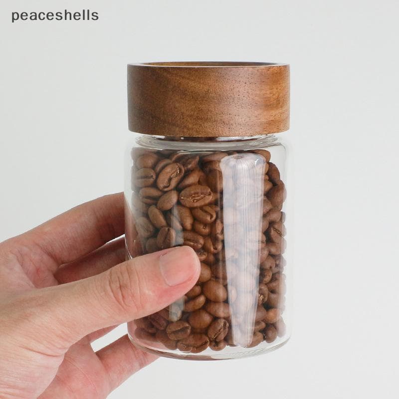 Recipiente De Armazenamento De Grãos De Café , Tubo De Vidro Com Ferramenta De Madeira , Tubos Engarrafados , Vasilhas S