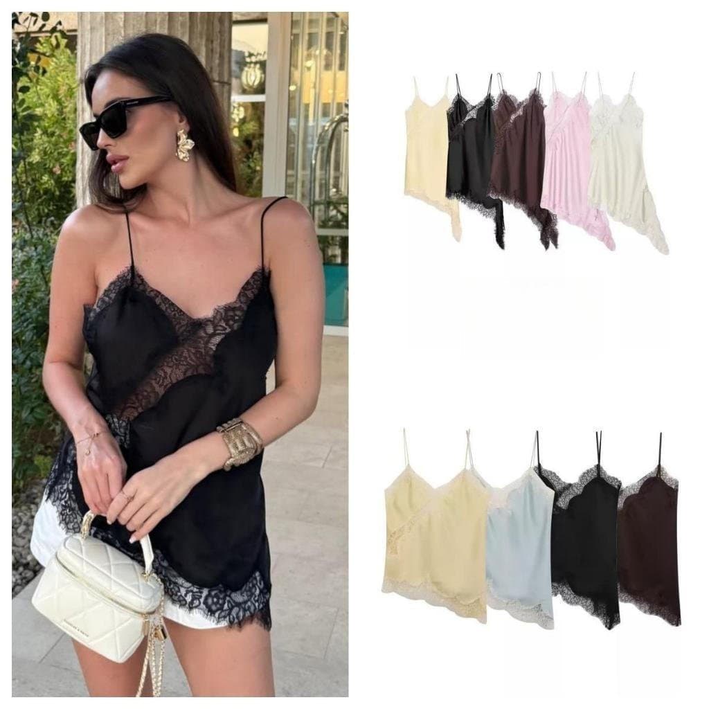 Novo Estilo Europeu Americano Feminino Moda Decorativa Renda Roupa Interior Topo 5919105
