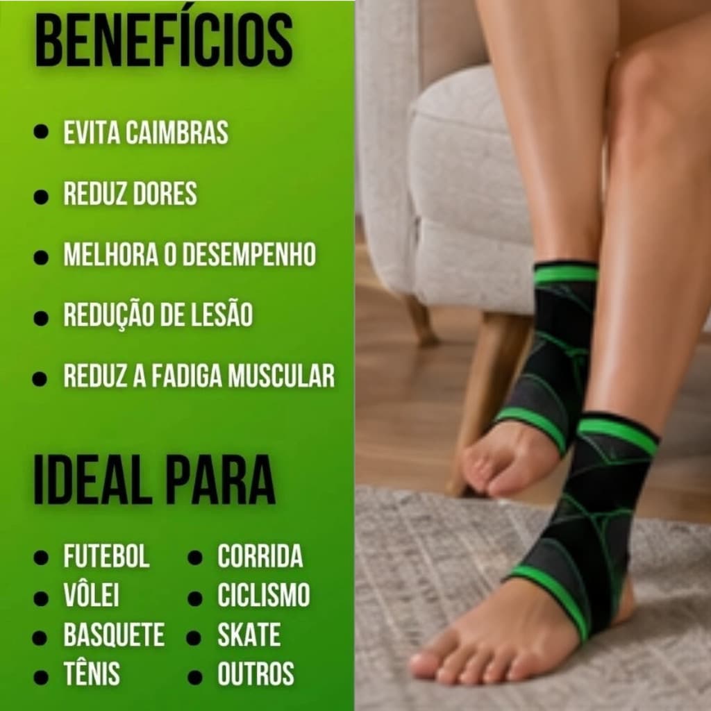 Kit 2 Tornozeleira Ortopédica De Compressão Para Masculina Feminina Estabilizador Faixa Academia
