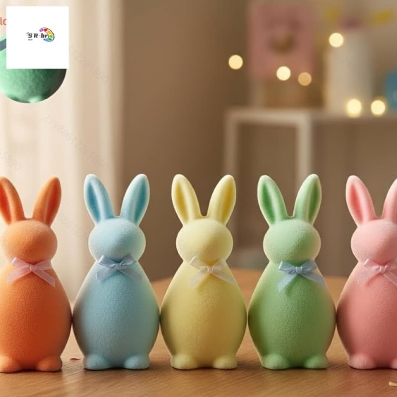 Enfeites De Musgo De Coelhinho Da Páscoa-Decoração De Coelho De Pelúcia Para Férias