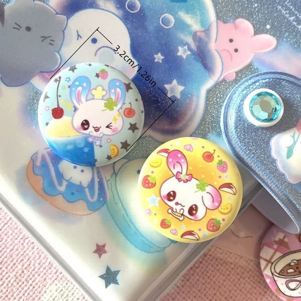 Mini Emblema De Decoração De Embalagem De Coelho E Cachorro Fofo De 32 Mm