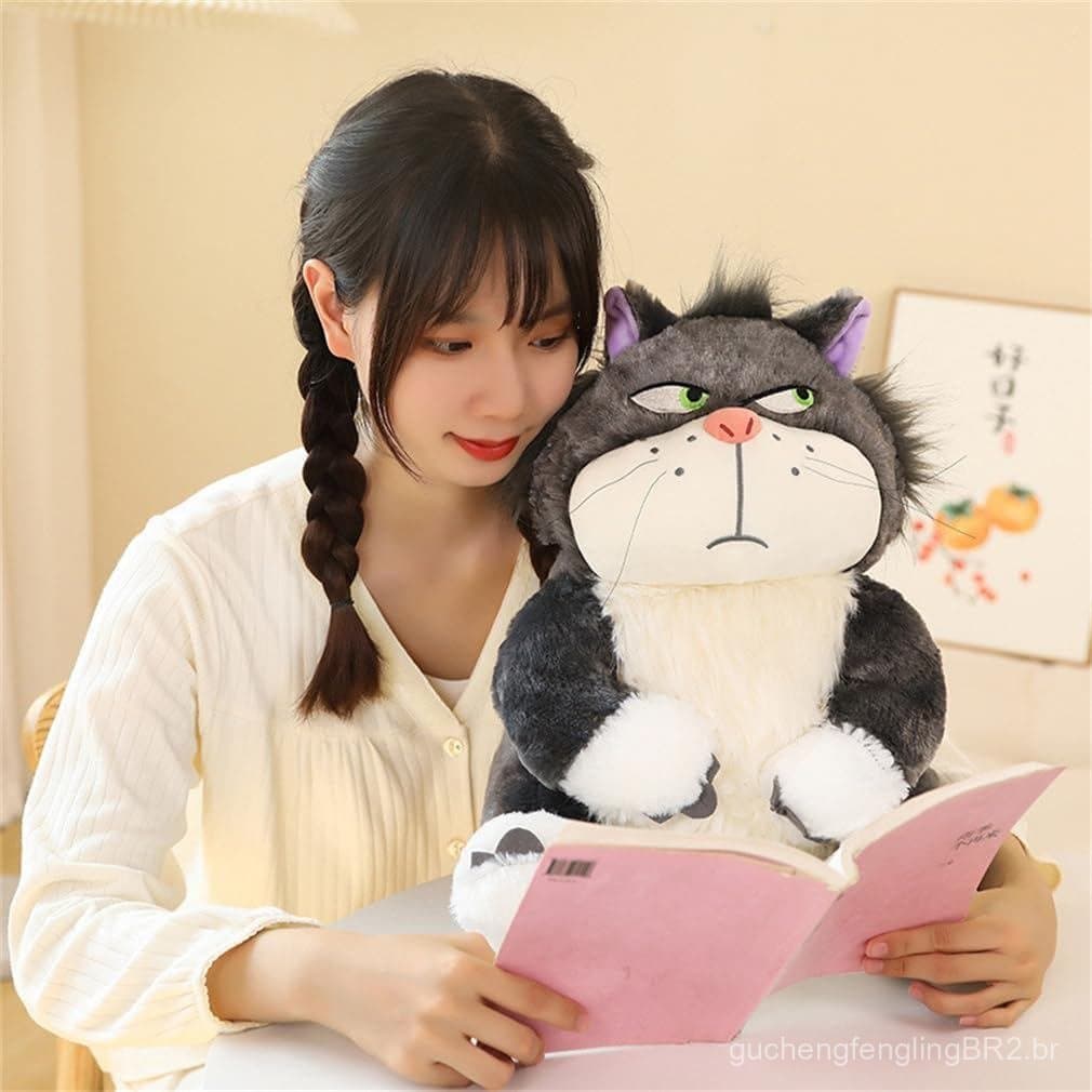 EASELR Brinquedos de Pelúcia Gato Furioso de 12 Polegadas, Pelúcia de Gatinho Fofo e Macio, Pelúcia de Gato Preto Malvad