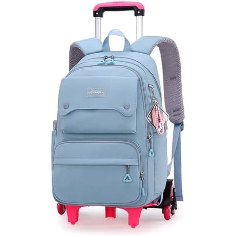 Mochila Rolante Para Meninas De Cor Sólida Com Rodas Escolar Estudantes Do Ensino Fundamental