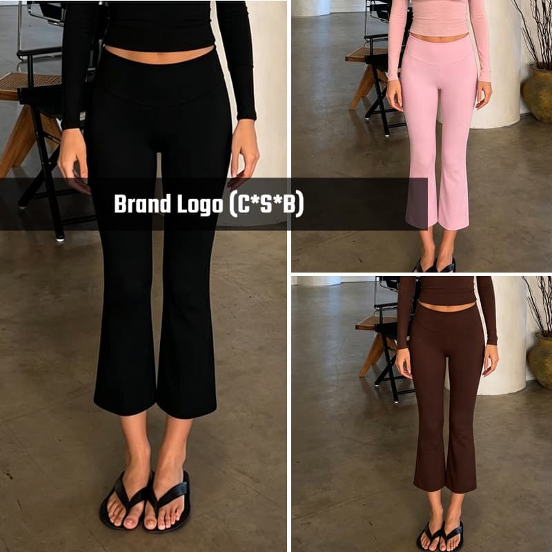 CSBNEO cintura alta pequena reta calças cortadas de secagem rápida magro-ajuste calças de Yoga feminino Hip-Lifting corr