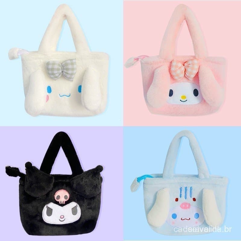 Kawaii Bolsas De Pelúcia Anime Kuromi Melodia Dos Desenhos Animados Bolsa Presentes De Aniversário Para Meninas