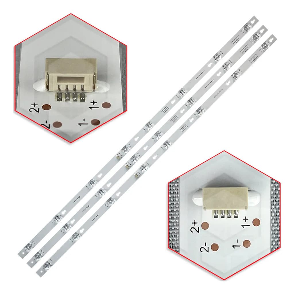Kit 3 Barras De Led Tcl L43s4900fs L43s4900 43d2900 Novo