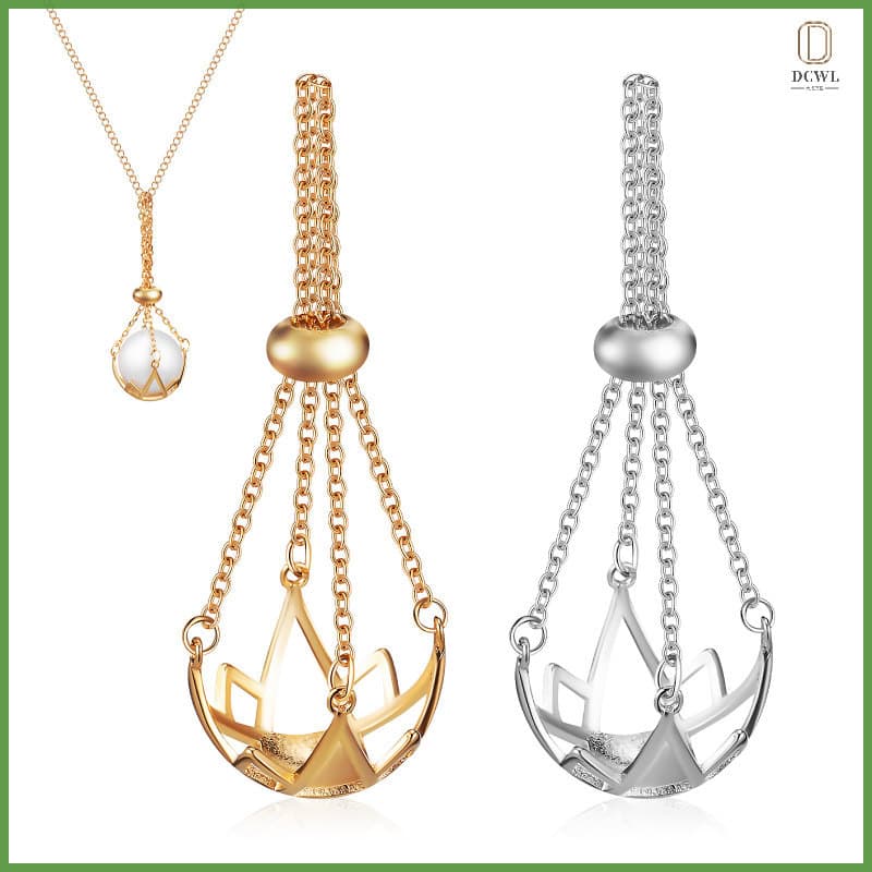 Colares Transparentes Gaiola Hexagonal Pingente Corrente Mulher dachwanli