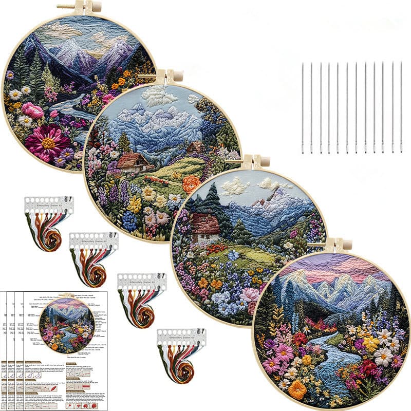 Novo Original DIY Flor Bordado Algodão Linho Tecido Material Kit Criativo Artesanato Linha De Costura Inglês Prática Con