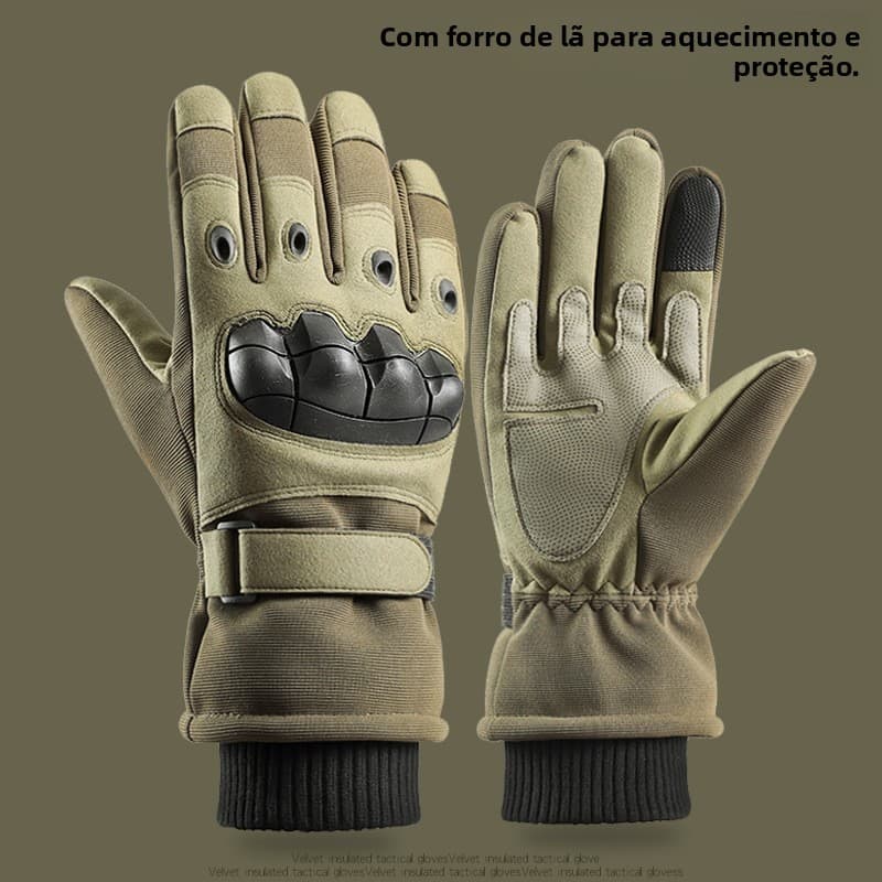 Luvas Táticas de Inverno, Soft Shell, Forradas com Fleece, Quentes, Resistentes ao Desgaste, Luvas de Ciclismo de Dedo I