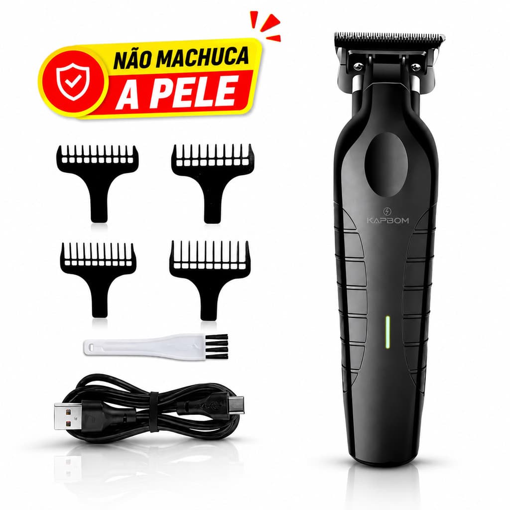 Máquina de Cortar cabelo e Aparador De Pêlo Profissional Recarregável