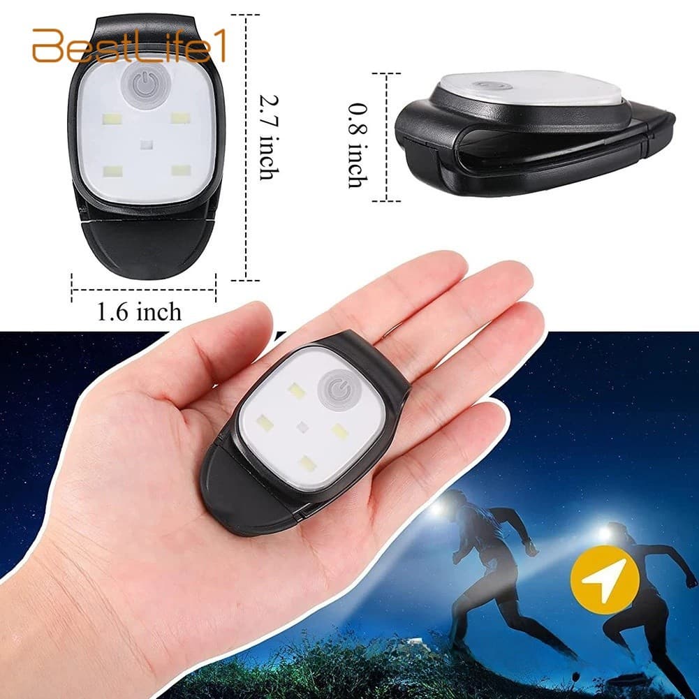 Clipe De Luz LED Recarregável USB-4 Modos Para Corrida Noturna , Caminhada , Pesca