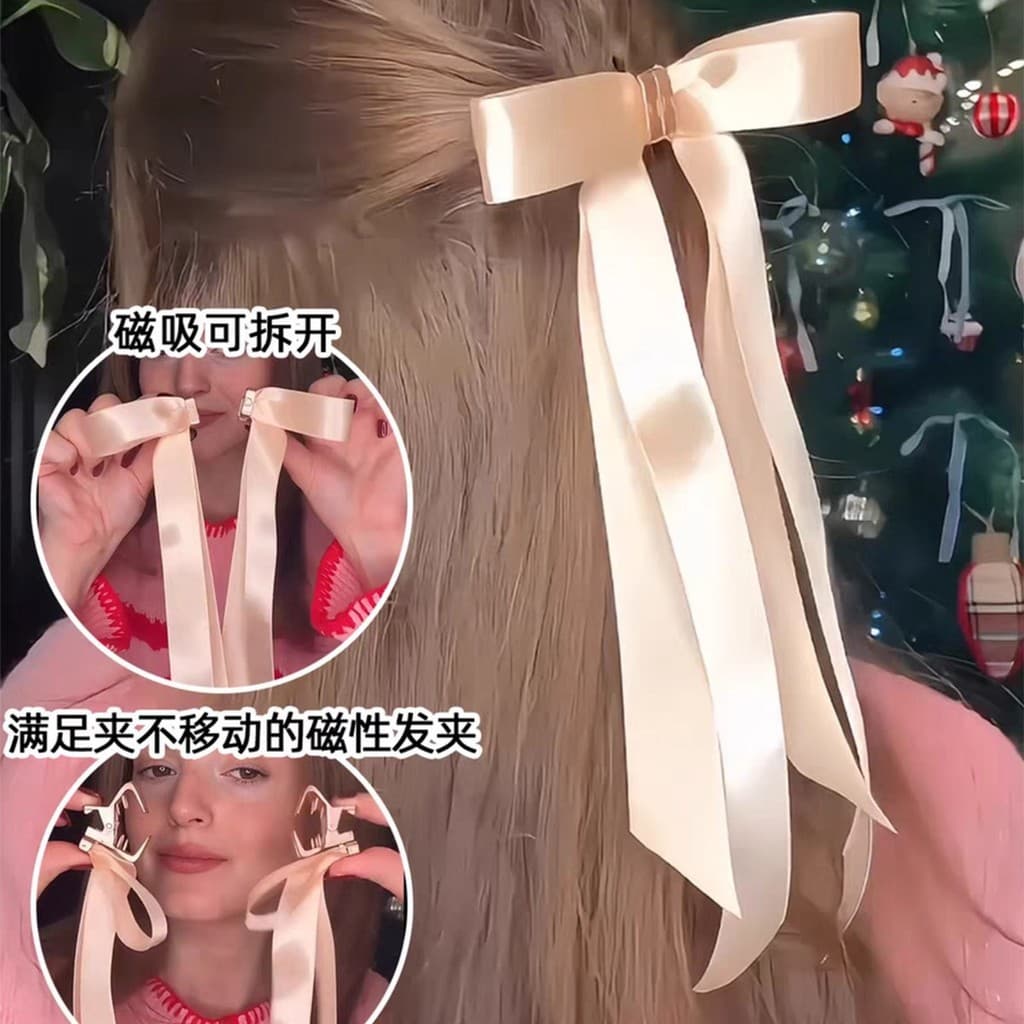 Arco Magnético hairpin Destacável Fita De Cetim high-end Requintado Pequeno grabber Acessórios Para O Cabelo Clipe De Co