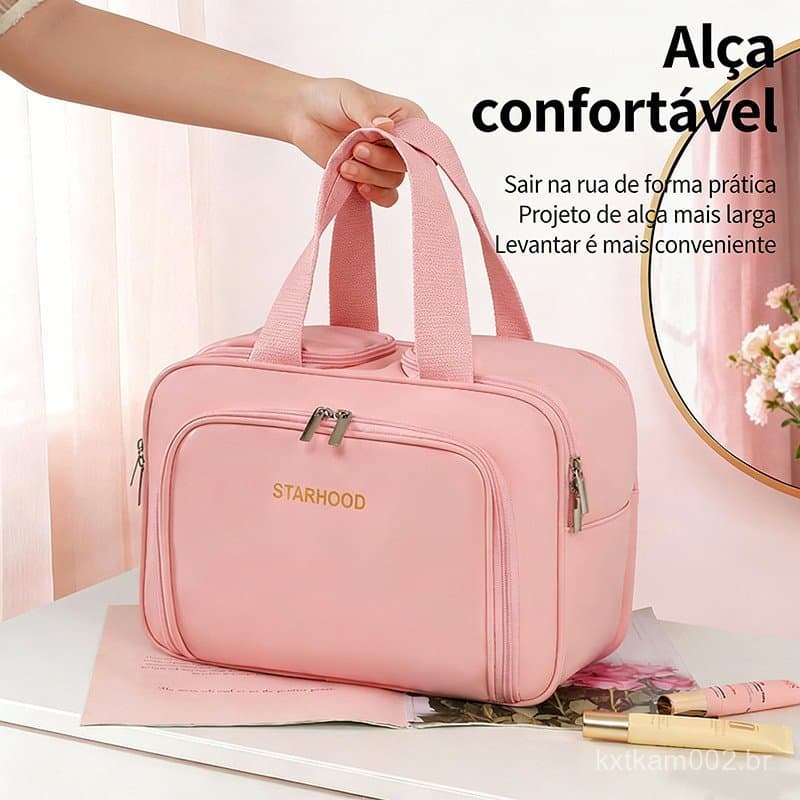 necessaire Organizador cosméticos bolsa de maquiagem Portátil Viagen Grande