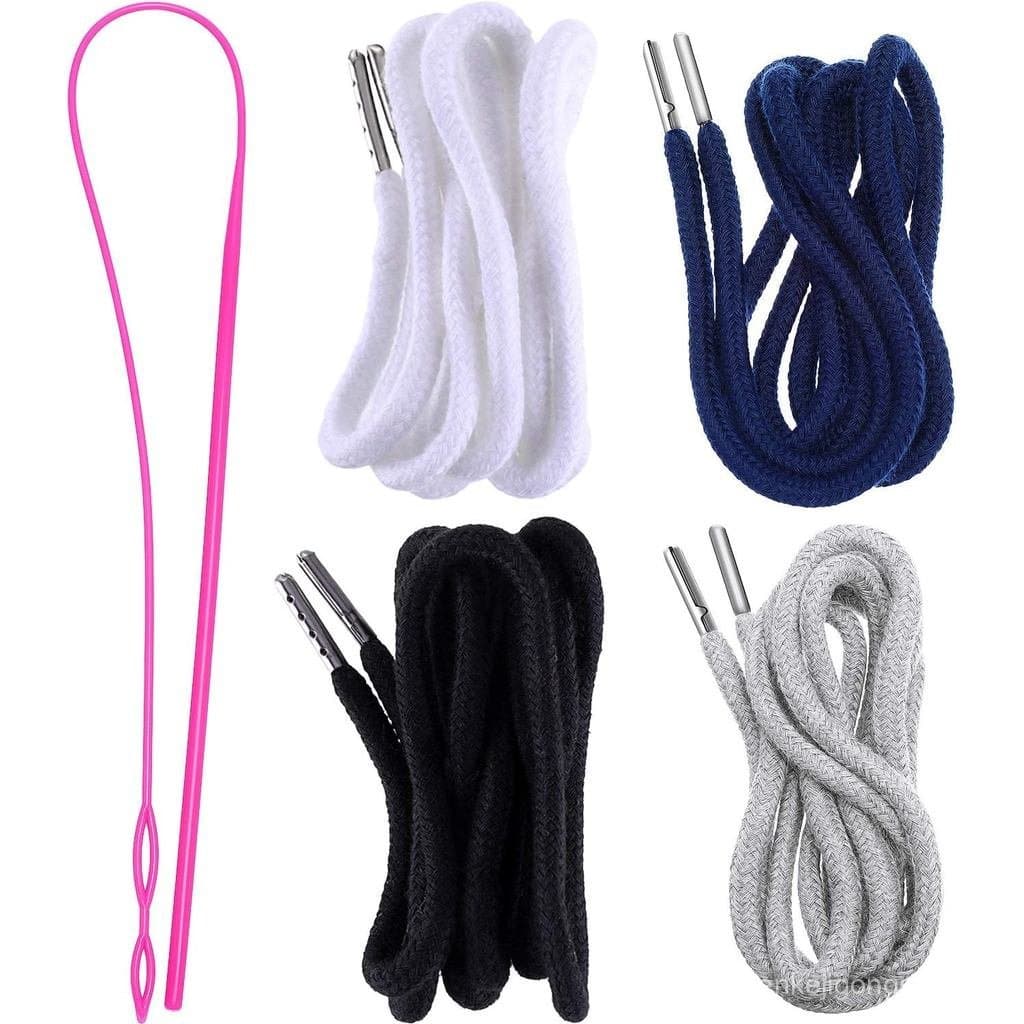 Cordões de Substituição com Passador Fácil para Calças de Moletom, Shorts, Calças, Jaquetas e Casacos (Preto, Branco, Ci