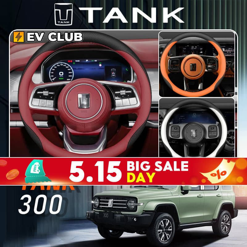 GWM TANK 300 HEV pro/ultra Capa de volante em couro ultra-fino Interior de alta qualidade CFUX 7845