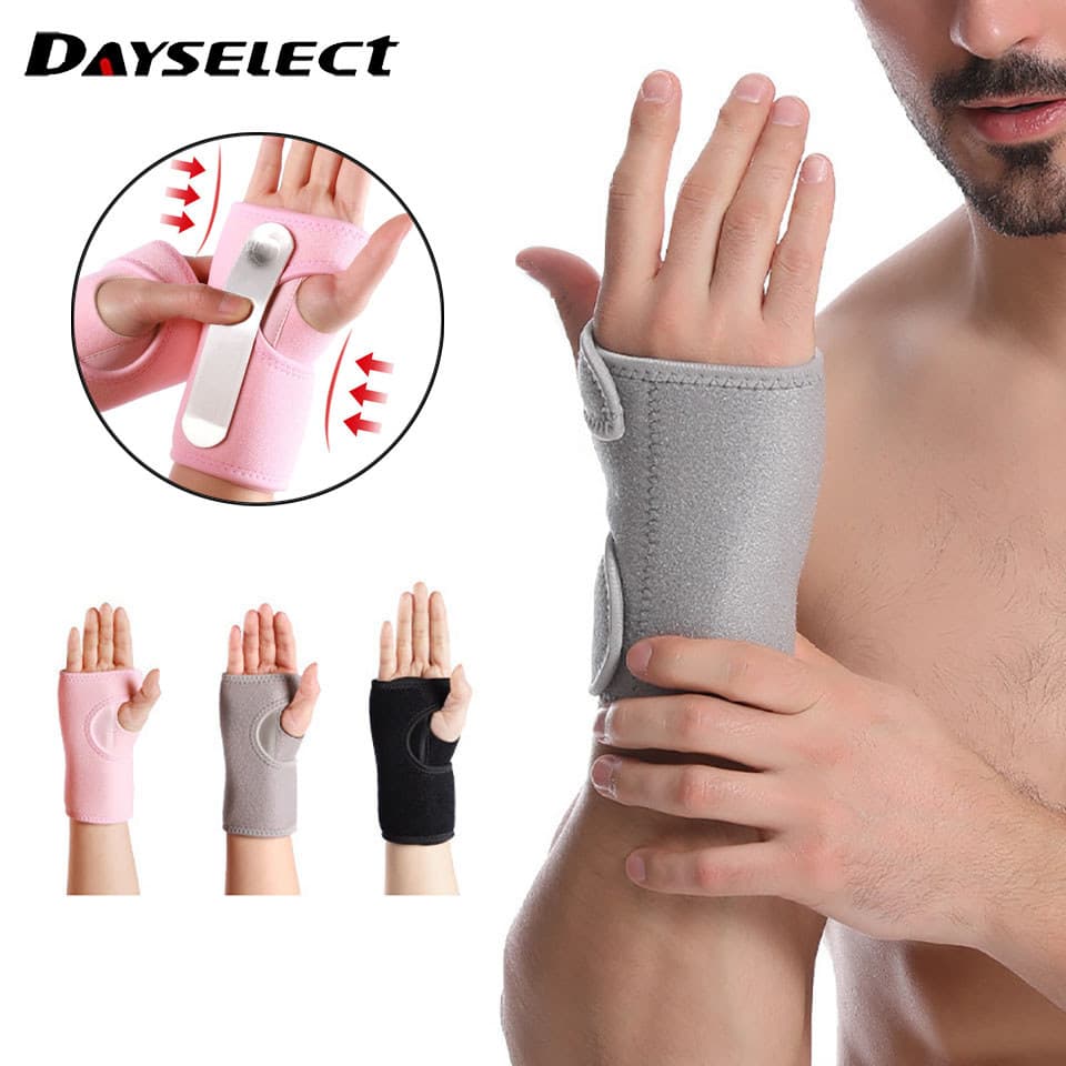 DAYSELECT 1 Peça Ajustável Protetor De Pulso Esportivo Suporte De Placa De Aço Fixo Tala De Mão Carpal