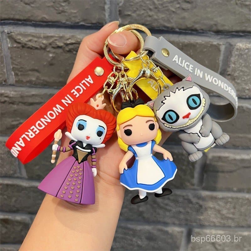 Alice in Wonderland Chaveiro, Alice/ Mad Hatter/ Cheshire Cat/Red Queen Chaveiros Feminino Masculino Chaveiros