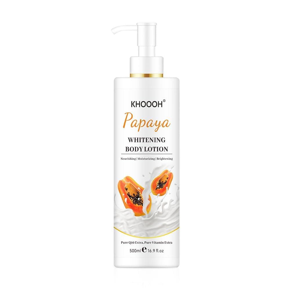 Loção Corporal KHOOOH Papaya, 16,9 fl oz - Nutritiva, Hidratante e Iluminadora com Q10 Puro e Vitamina para uma Pele Rad