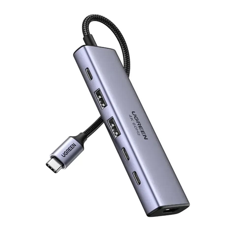 Adaptador USB-C Multifuncional CM511-35999, USB-C para 2x USB 3.2, HDMI, 2x USB-C, PD, Cinza