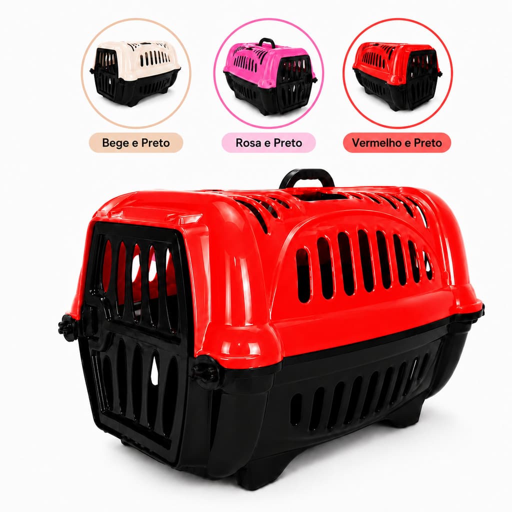 Caixa Transporte Pet Nº1 Cães E Gatos Jel Plast Com Alça